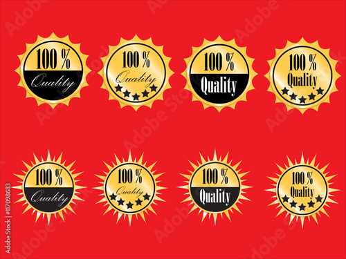 Collection set of vector premium golden sticker labels.