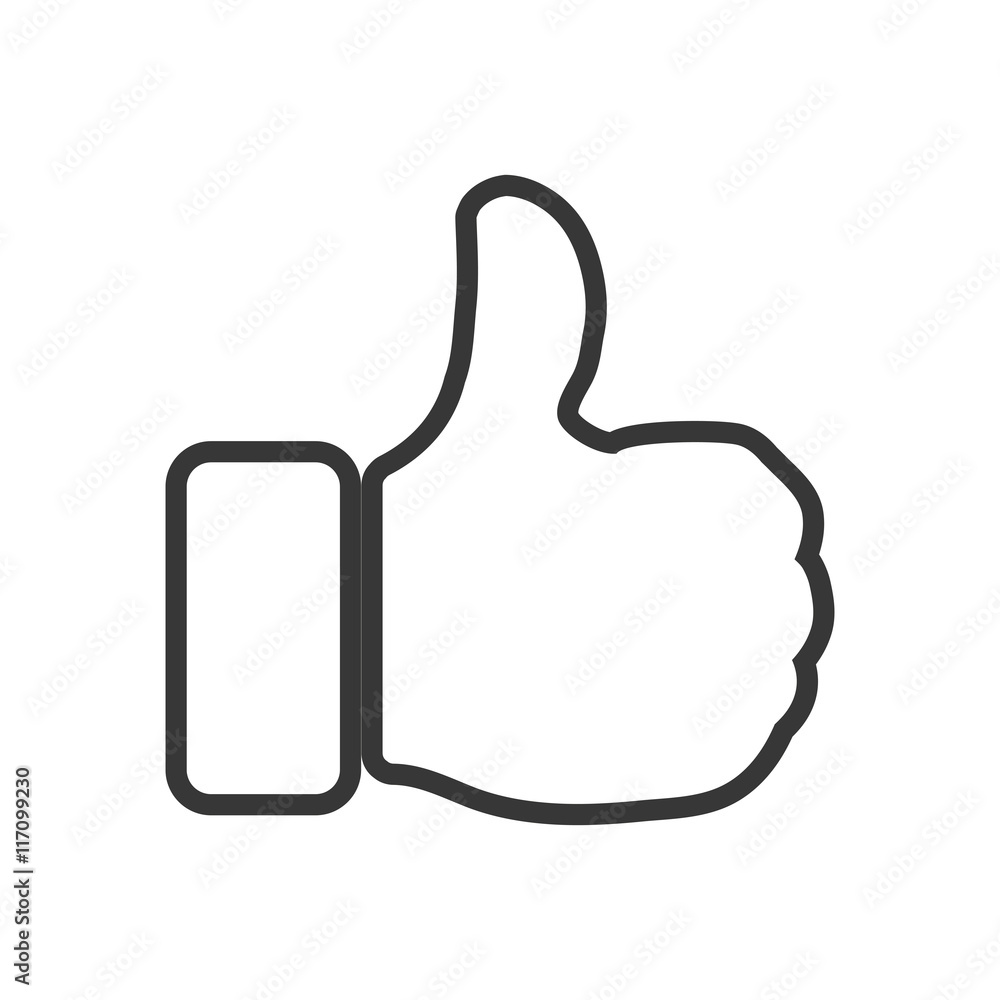 Postive concept represented by Thumbs up icon. Isolated and flat illustration Postive concept represented by Thumbs up icon. Isolated and flat illustration