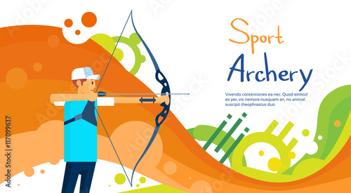 Archer Athlete Sport Competition Colorful Banner