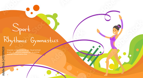 Artistic Gymnastics Athlete Sport Competition Colorful Banner