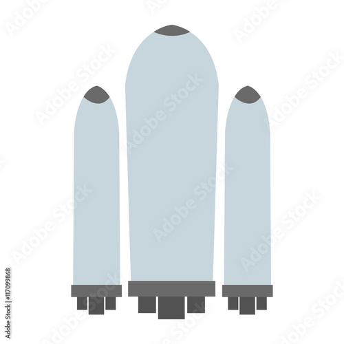 flat design space shuttle tanks icon vector illustration