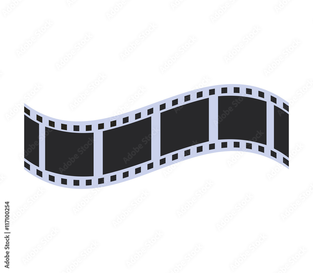 Cinema and Movie concept represented by film strip icon. Isolated and flat illustration