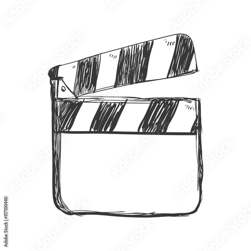 Cinema and Movie concept represented by clapboard icon. Isolated and flat illustration