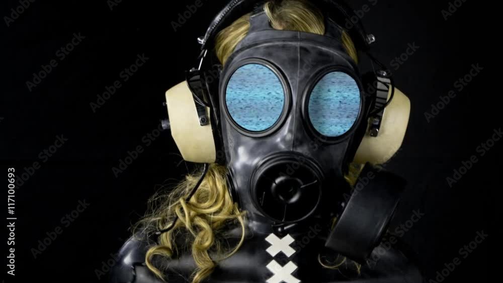 sexy woman with with a gas mask sexy woman with with a gas mask