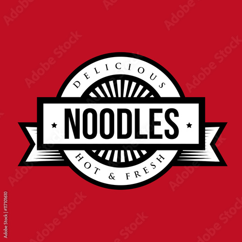 Delicious Noodle stamp vintage style logo