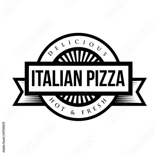 Pizza stamp vintage style