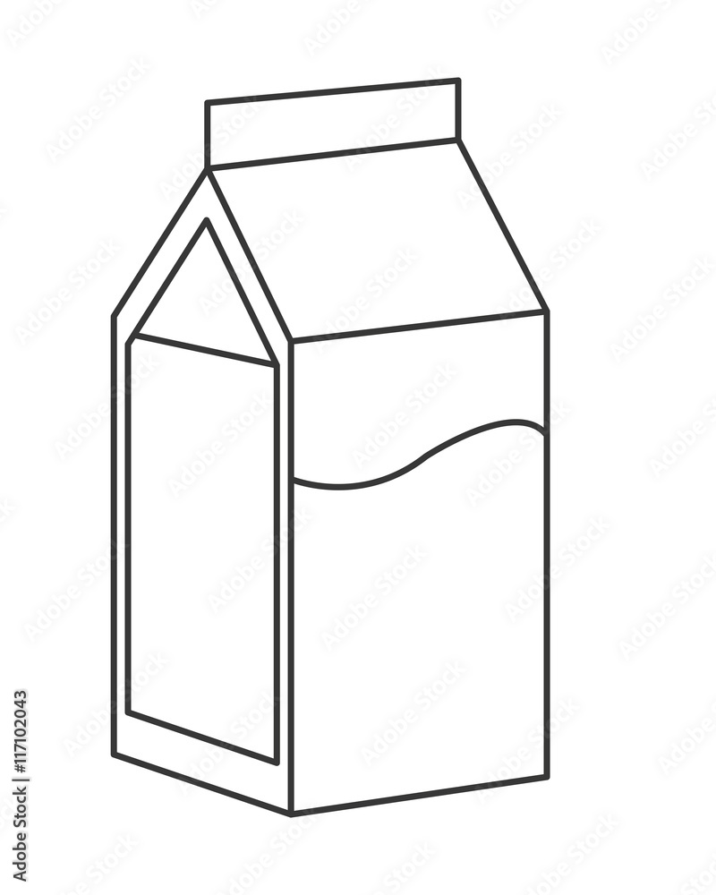 flat design milk carton icon vector illustration