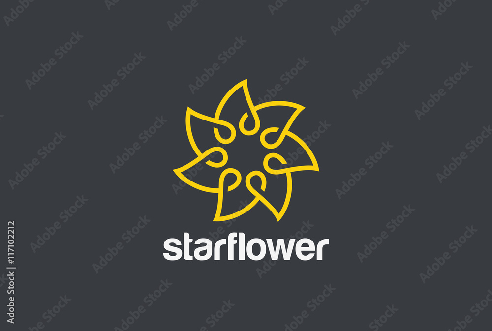 Flower infinity Star Logo design vector Cosmetics SPA Fashion Flower infinity Star Logo design vector Cosmetics SPA Fashion