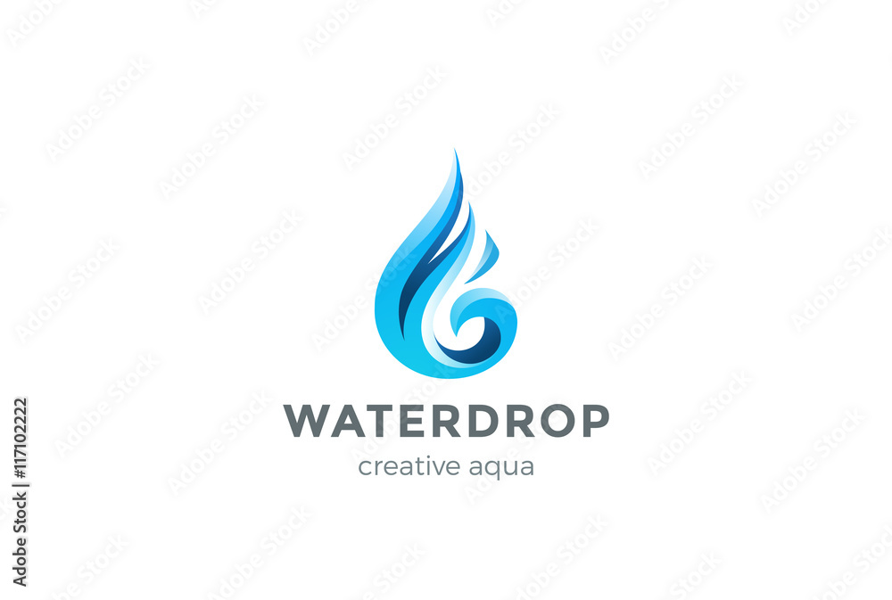 Water drop Logo design vector Aqua Ice droplet Logotype icon Water drop Logo design vector Aqua Ice droplet Logotype icon