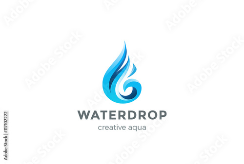 Water drop Logo design vector Aqua Ice droplet Logotype icon