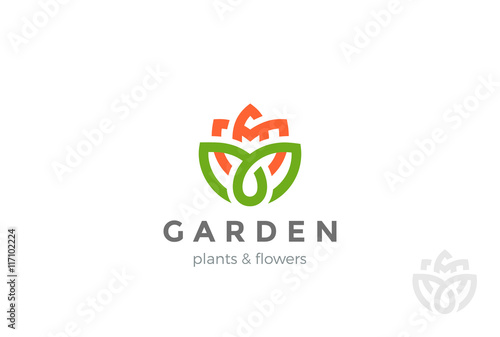 Flower Logo design vector Linear Cosmetics SPA Fashion icon