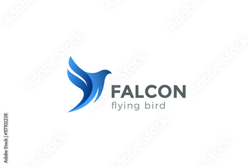 Falcon Bird Logo abstract design vector. Flying Eagle Hawk icon