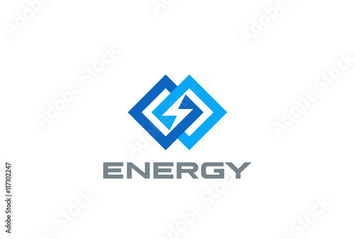 Flash Logo infinity design vector. Infinite Energy Power icon