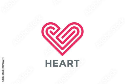 Heart Logo design vector. Love Valentines Day Linear icon