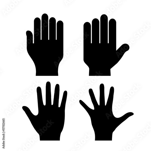 Human hand palm silhouette