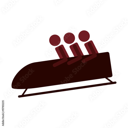 flat design bobsleigh sport icon vector illustration