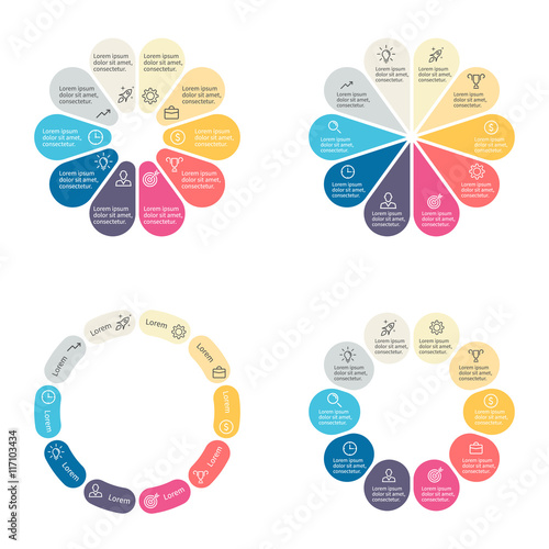 Circular infographics with 10 sections.