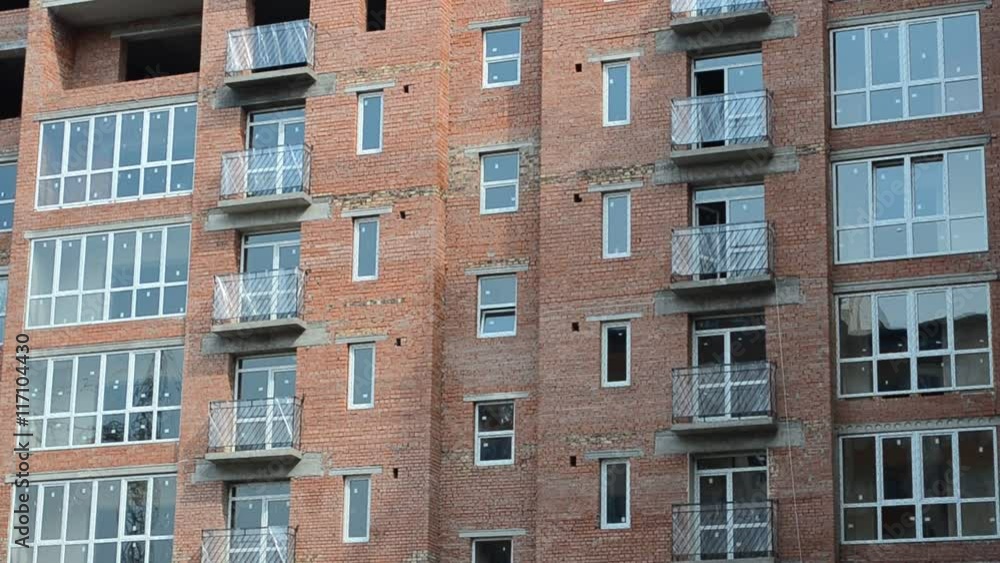 Apartment building. Shooting of a house, construction moment. Apartment building. Shooting of a house, construction moment.