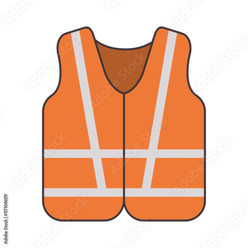 flat design safety vest icon vector illustration