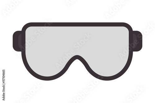 flat design safety goggles icon vector illustration