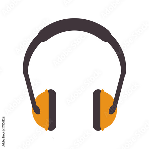 flat design noise isolating headphones icon vector illustration