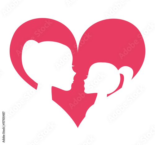 mother daughter silhoeutte icon