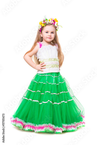 Little girl wearing fluffy dress