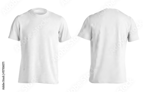 Vector illustration of white men T-shirt isolated on a light background photo