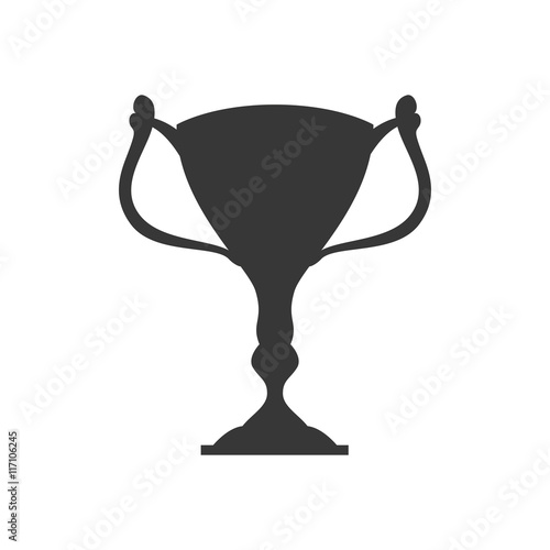 Winner and competition concept represented by trophy cup silhouette icon. Isolated and flat illustration