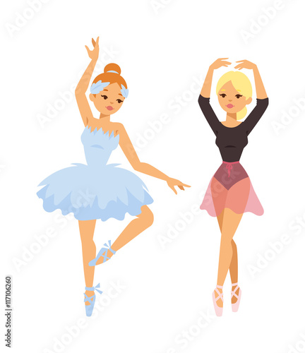 Ballerina dancer vector girl
