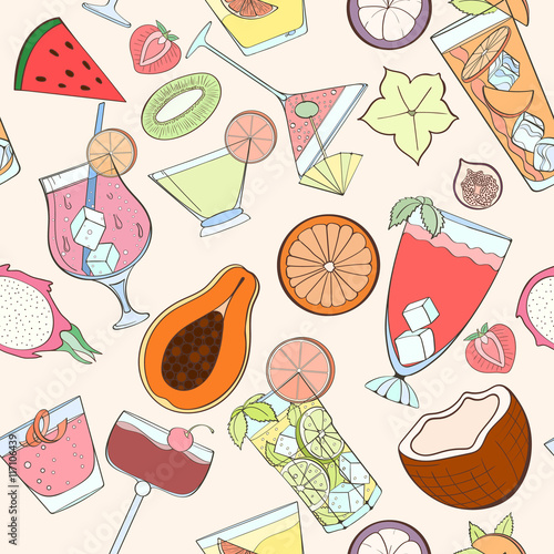 Seamless cocktail pattern
