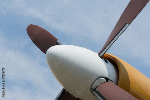 detailed view of an old airplane propeller