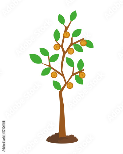 flat design tree sprout icon vector illustration