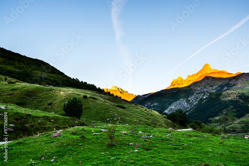 Аutumn into the Pyrenees mountains photo