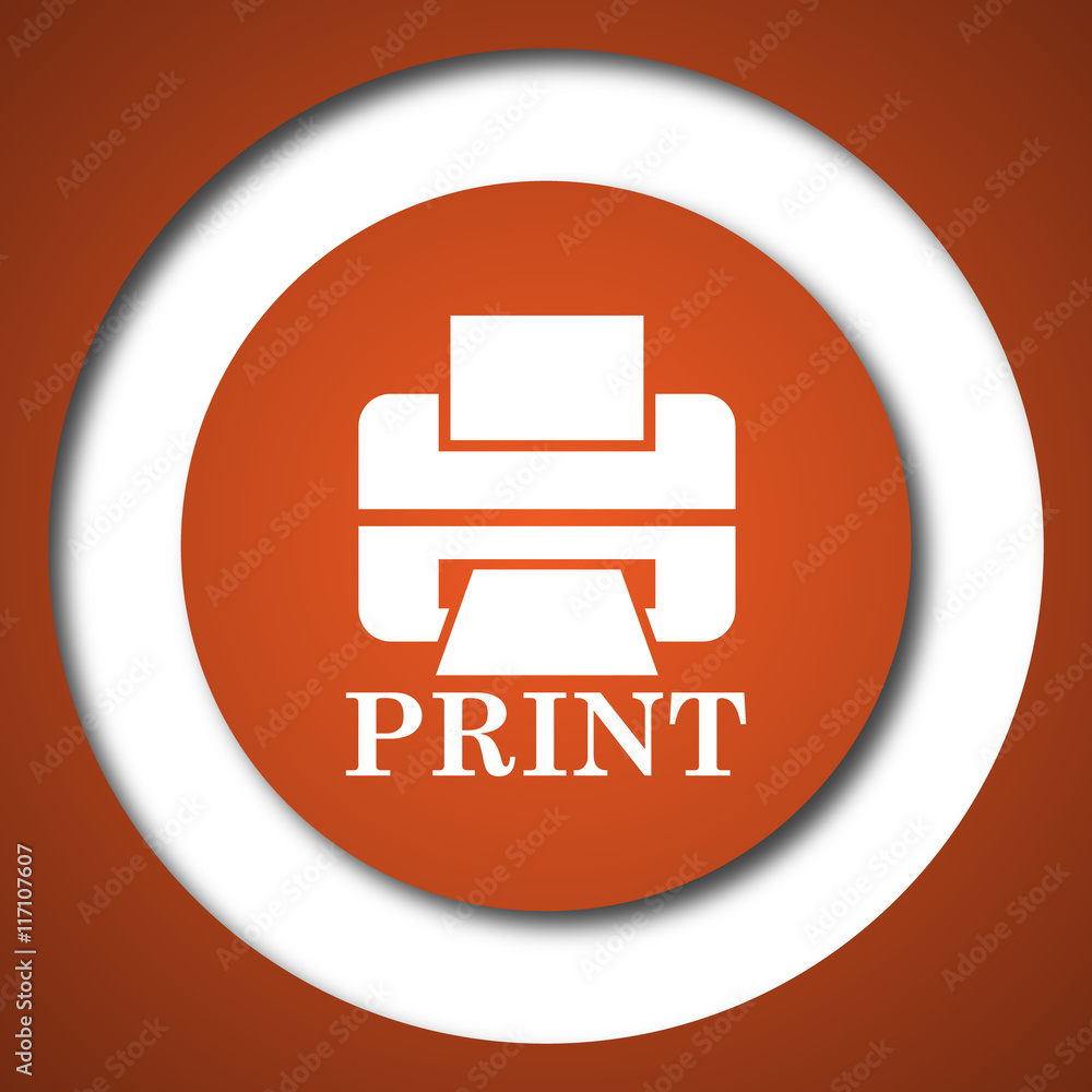 Printer with word PRINT icon Printer with word PRINT icon