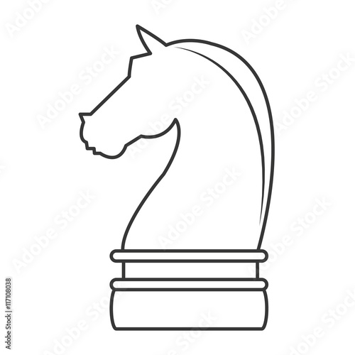 flat design horse chess piece icon vector illustration