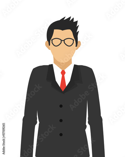 flat design businessman standing icon vector illustration