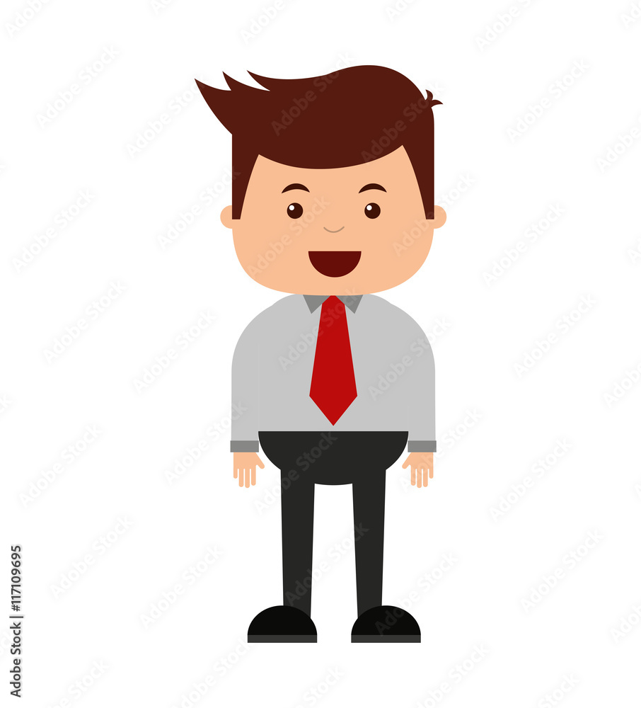 man businessman cartoon character icon