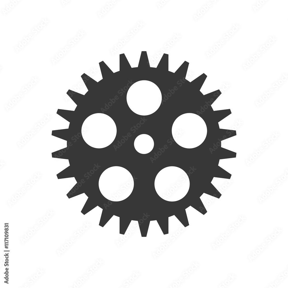 Machine part concept represented by gear icon. Isolated and flat illustration Machine part concept represented by gear icon. Isolated and flat illustration