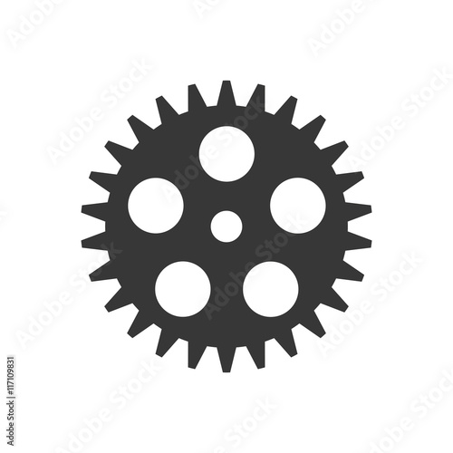 Machine part concept represented by gear icon. Isolated and flat illustration