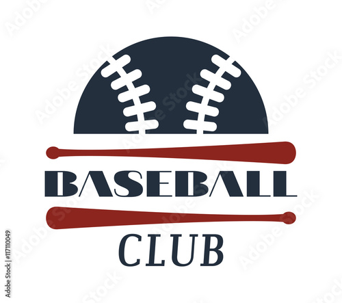 Template logo for baseball sport team with sport sign and symbols. Tournament competition graphic champion sport team logo badge icon. Vector club game baseball sport team logo badge.