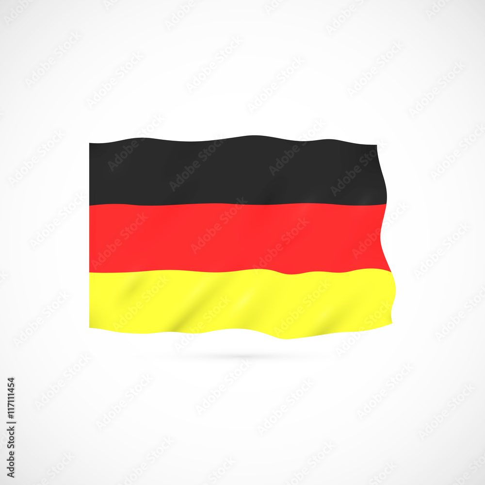 Obraz premium German waving flag. Isolated on white background. Vector illustration, eps 10.