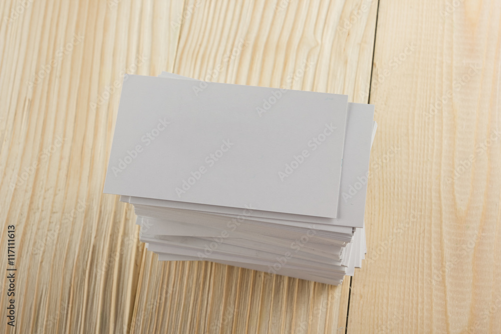 Fototapeta premium White blank business visit card, gift, ticket, pass, present clo