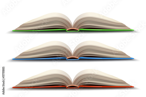three opened book