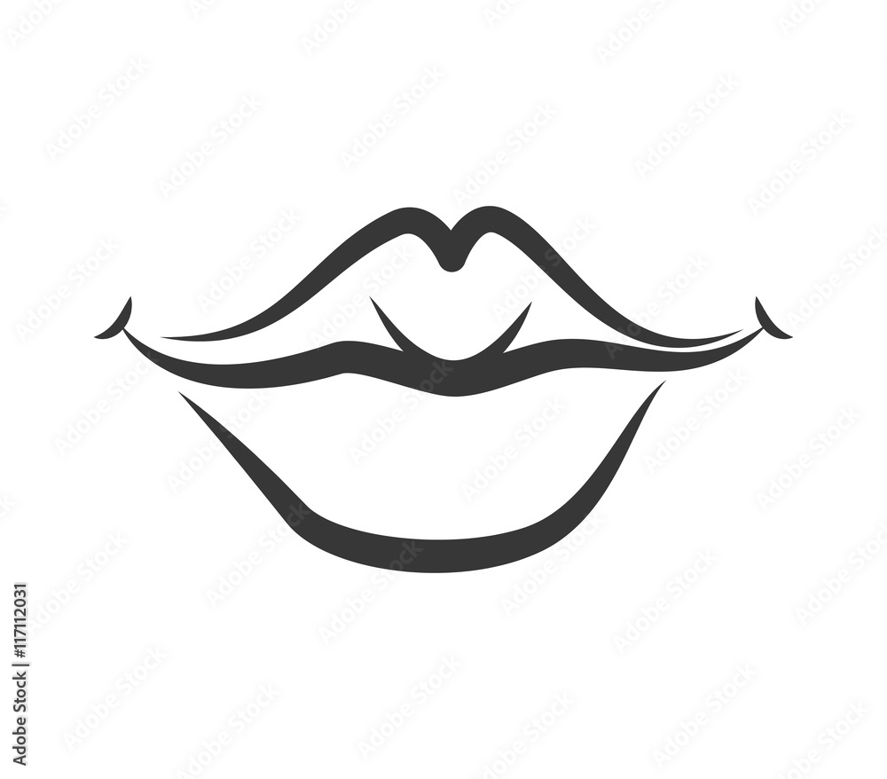 Expression and part of body concept represented by lips icon. Isolated and flat illustration Expression and part of body concept represented by lips icon. Isolated and flat illustration