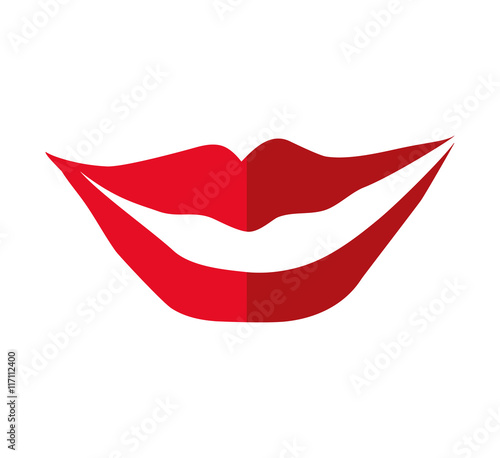 Expression and part of body concept represented by mouth and smile icon. Isolated and flat illustration