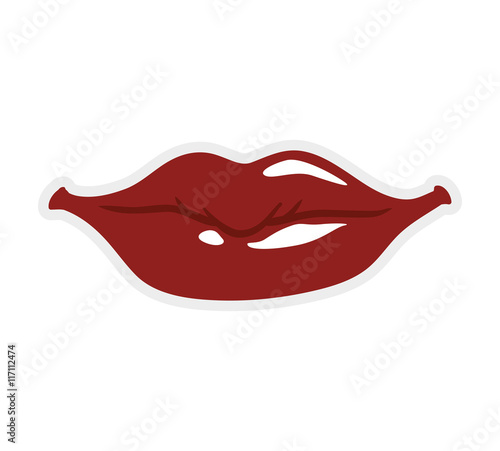 Expression and part of body concept represented by lips icon. Isolated and flat illustration