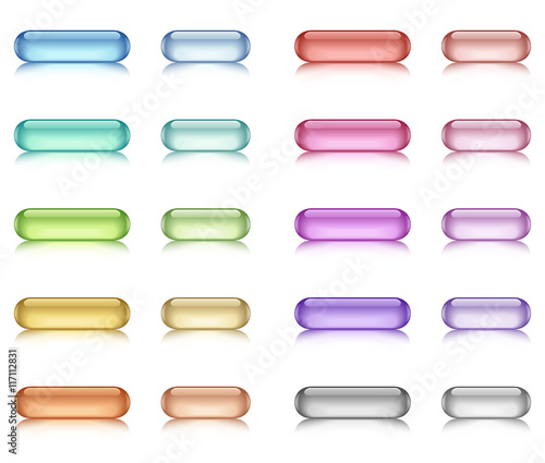 Glossy pill buttons