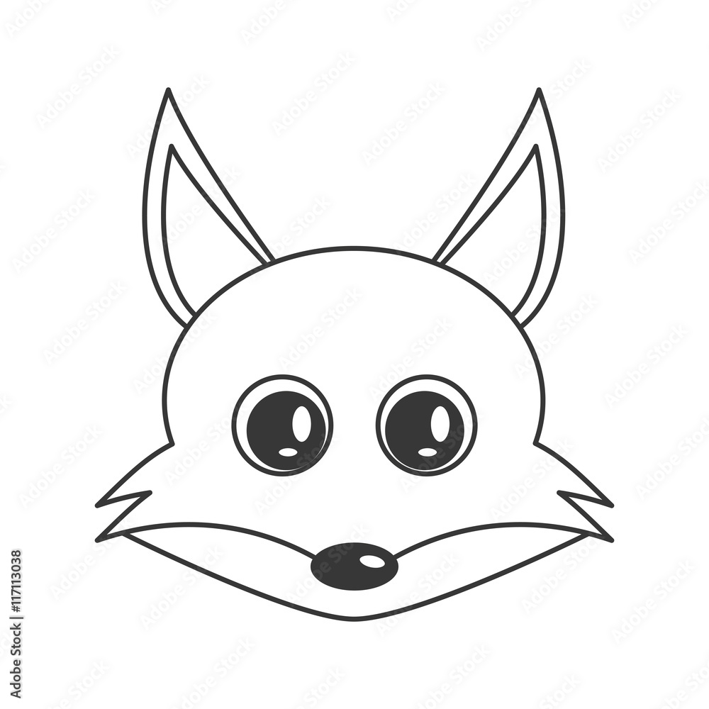 flat design cute fox cartoon icon vector illustration flat design cute fox cartoon icon vector illustration