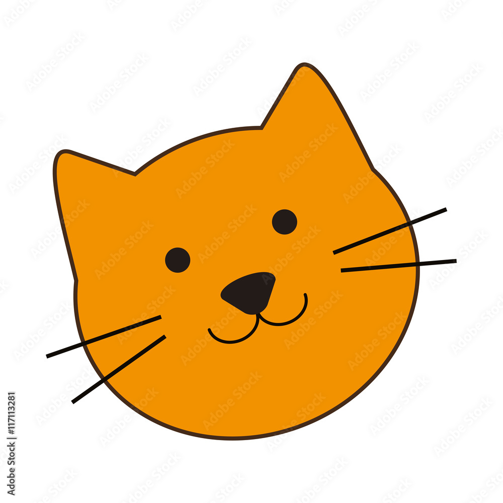 Obraz premium flat design cute cat cartoon icon vector illustration
